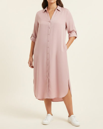 Aster Dress - Relaxed in Pink - plus front