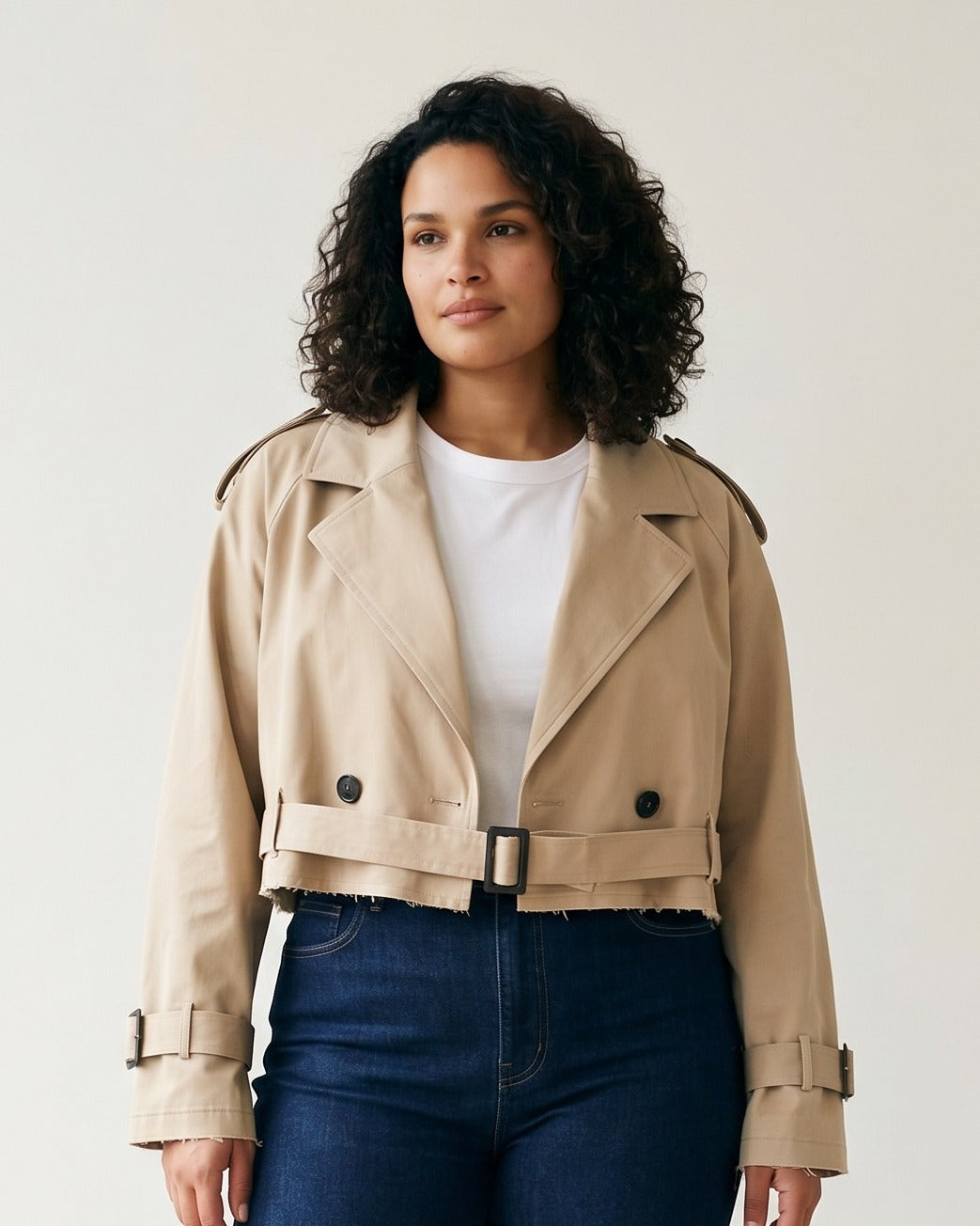 Nils Coat in Beige - plus front