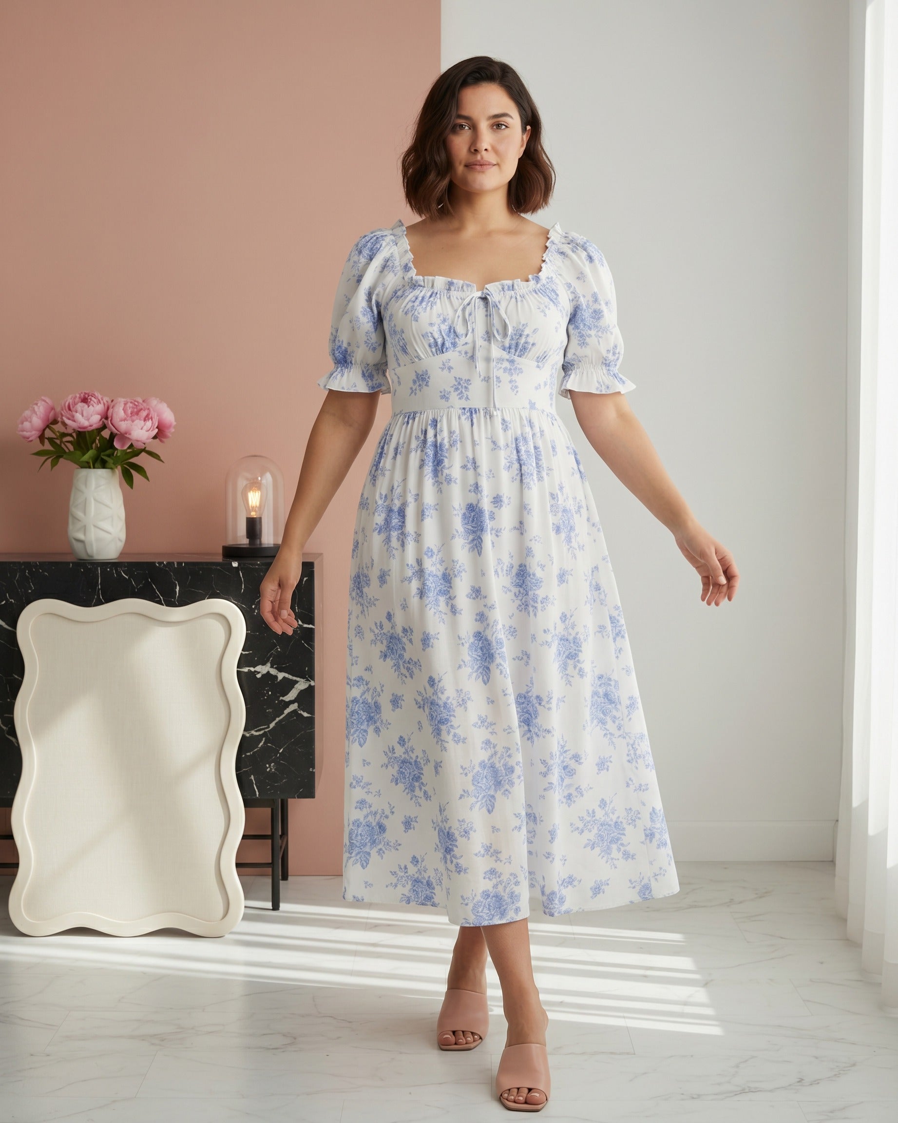 Amel Dress in WHITE - plus front