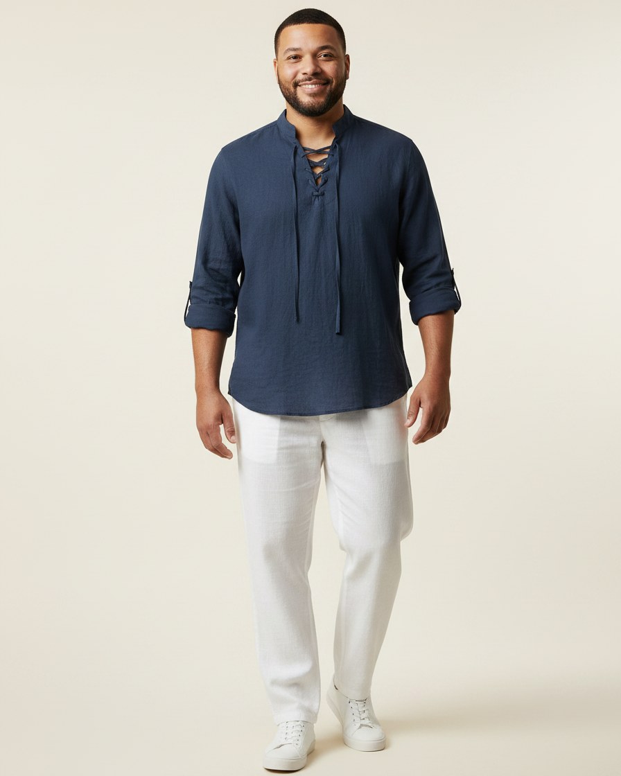 Wren Shirt - Linen in Default - plus front