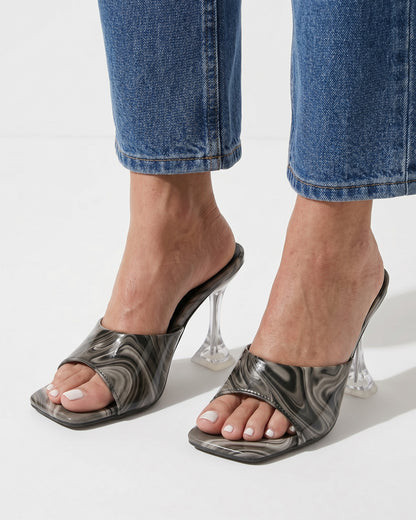 Haas Shoes - Square-Toe Leather in Black - plus front