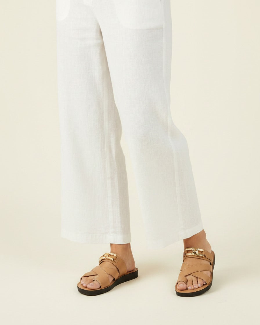 Pael Sandals - Leather in Camel - plus front