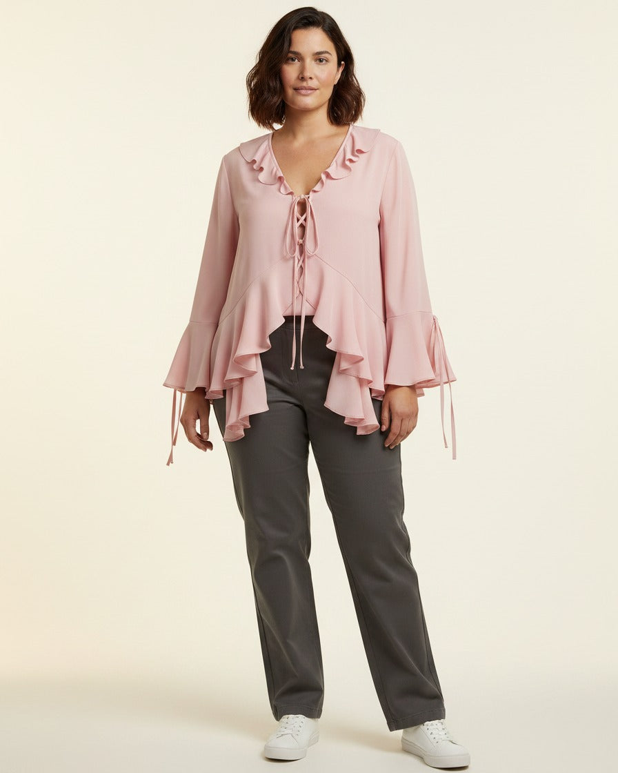 Brae Blouse in Pink - plus front