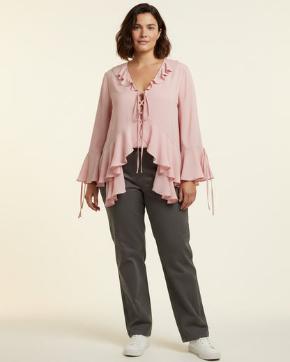 Brae Blouse in Pink - plus front