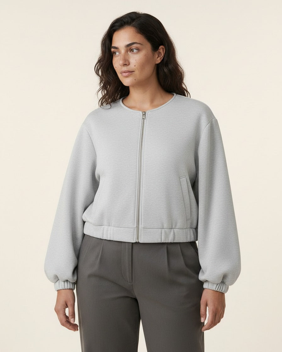Jude Jacket - Zip in GRAY - plus front