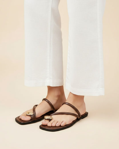 Sable Sandals - Square-Toe in Brown - plus front