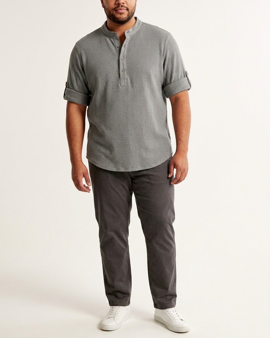 Noa Shirt - Cotton in Gray - plus front