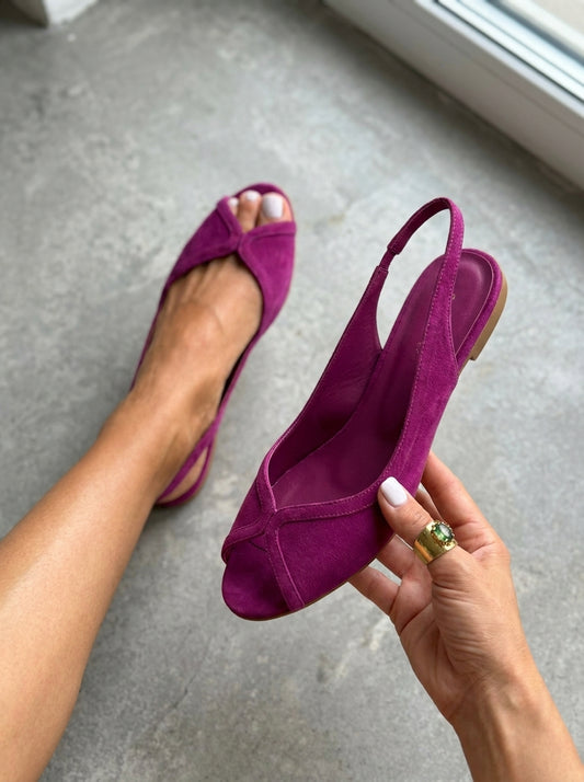 Fleur Sandals - Suede Peep-Toe