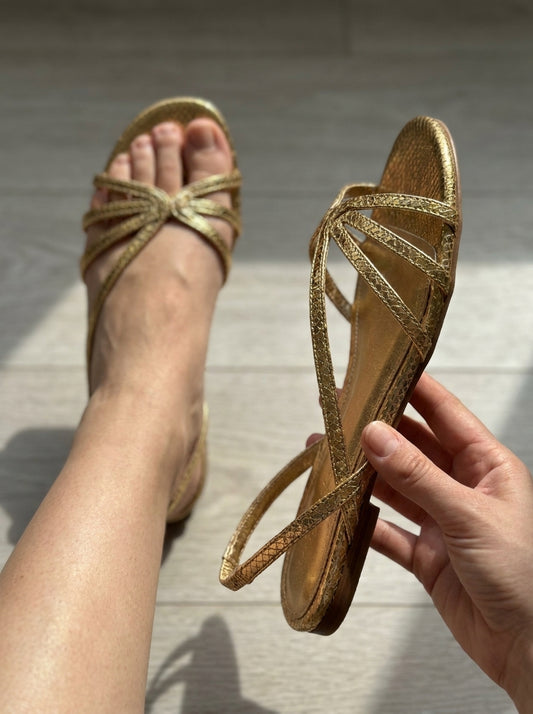 Delphine Sandals - Metallic Strap