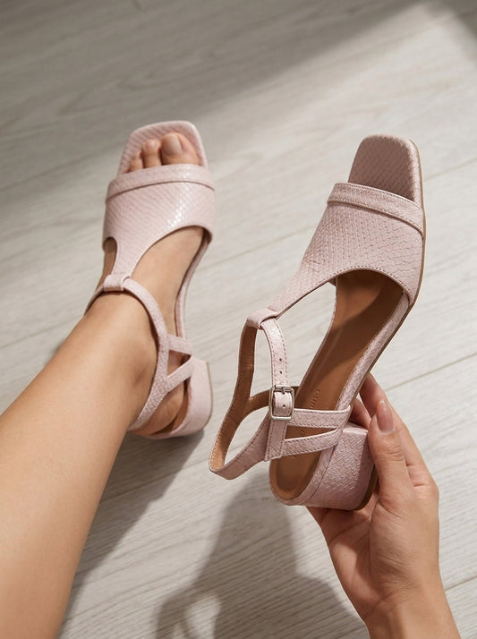 Alba Sandals - Low-Heel Metallic