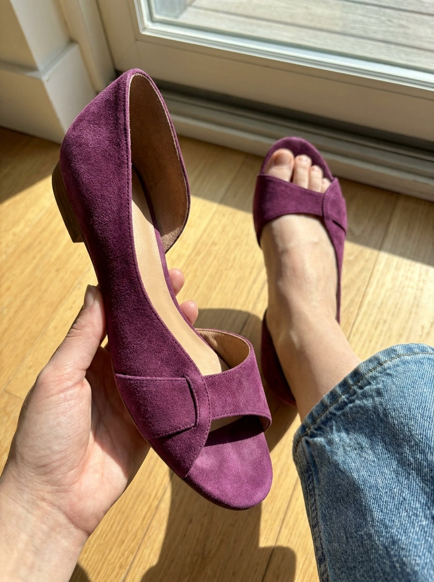 Sandales Margaux - Bride arrière en cuir suédé