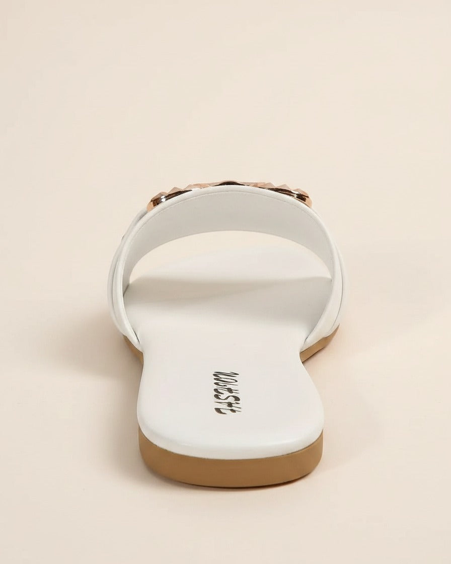 Arden Sandals - Leather in WHITE - profile back