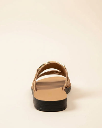 Odel Sandals - Leather in Camel - profile back