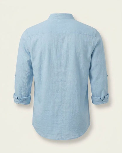 Vael Shirt - Relaxed Denim in Light Blue - profile back