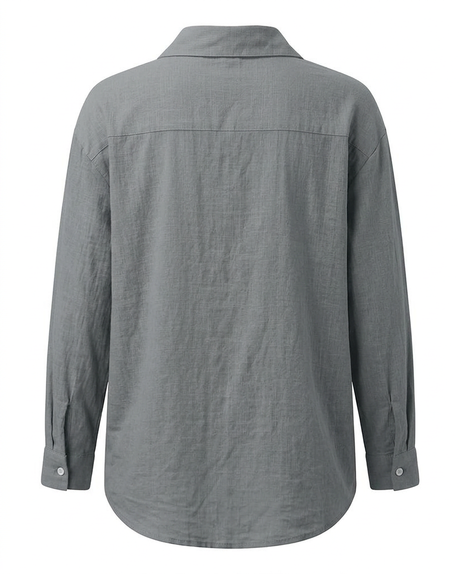 Ciel Shirt - Linen in GRAY - profile back