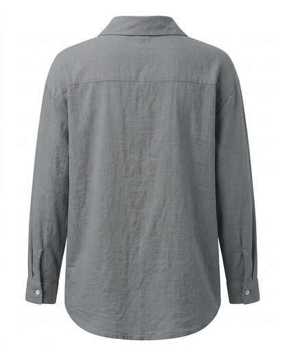 Ciel Shirt - Linen in GRAY - profile back
