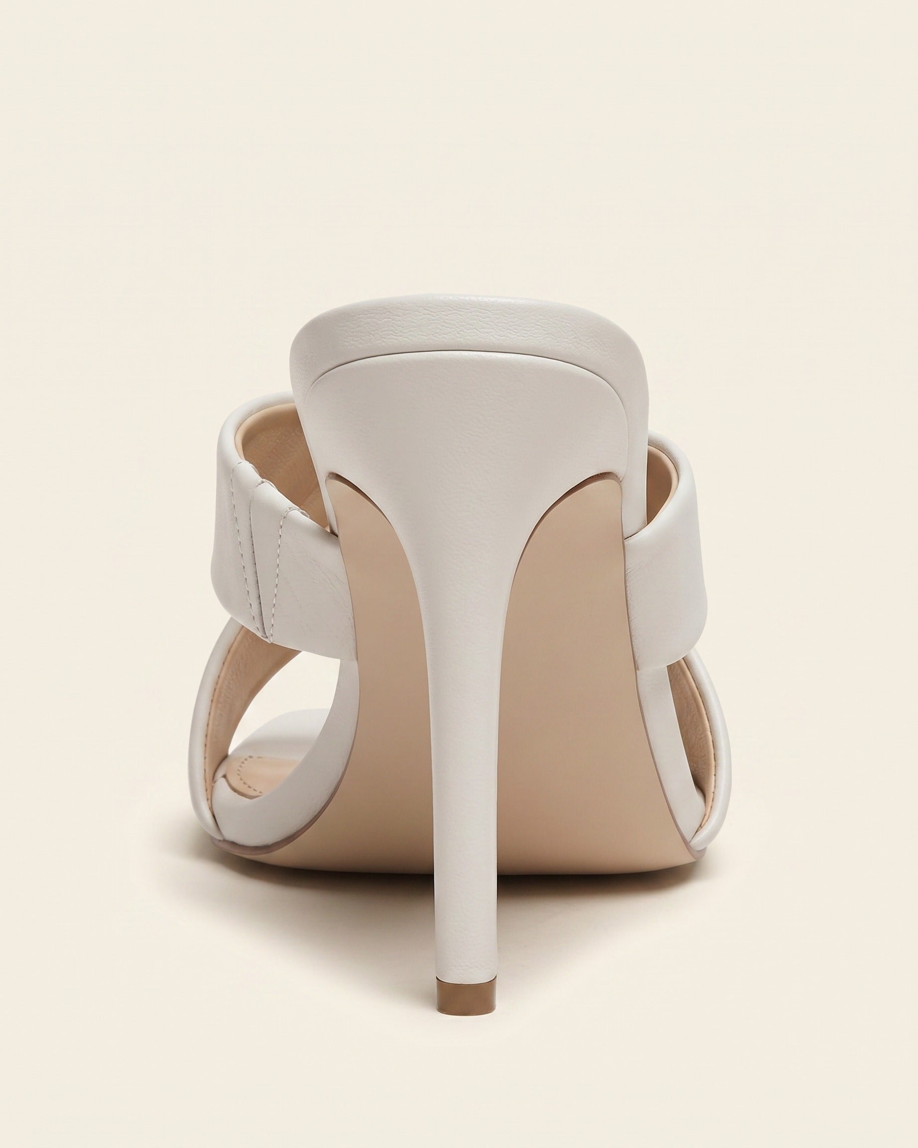 Gael Sandals - Square-Toe in White - profile back