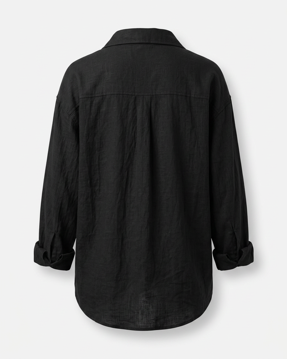 Ciel Shirt - Linen in black - profile back black