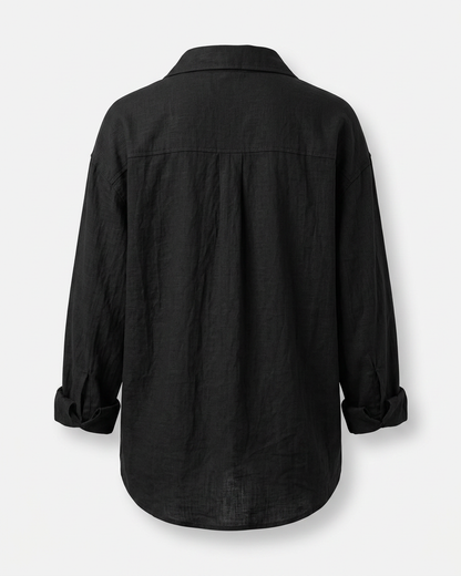 Ciel Shirt - Linen in black - profile back black