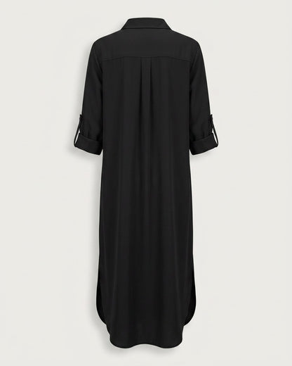 Aster Dress - Relaxed in Black - profile back