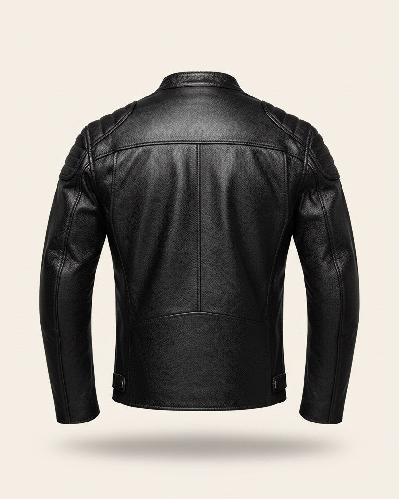 Marc Jacket - Faux Leather in Black - profile back