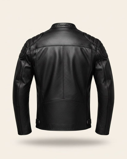 Marc Jacket - Faux Leather in Black - profile back