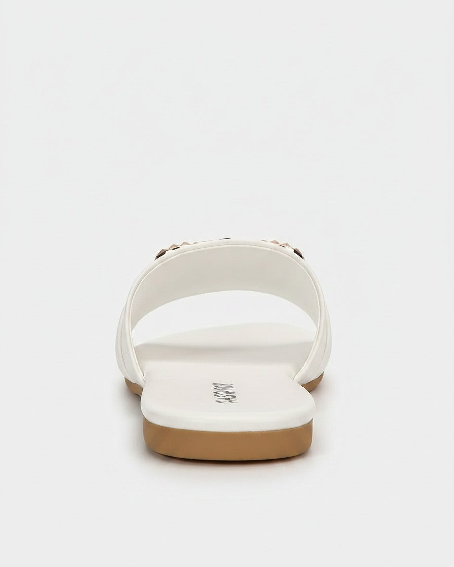 Hael Sandals - Leather in WHITE - profile back