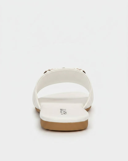 Hael Sandals - Leather in WHITE - profile back