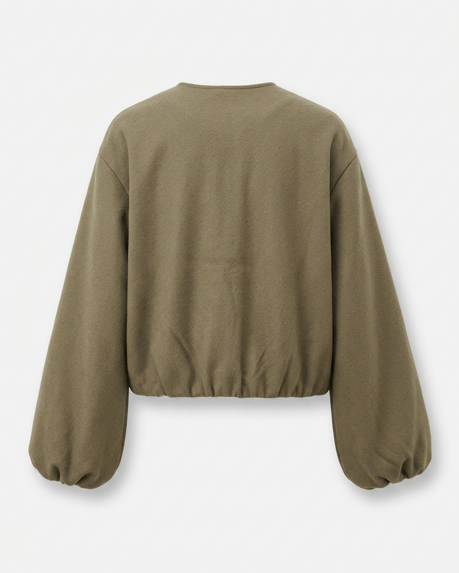 Lior Jacket - Zip in Khaki - profile back khaki