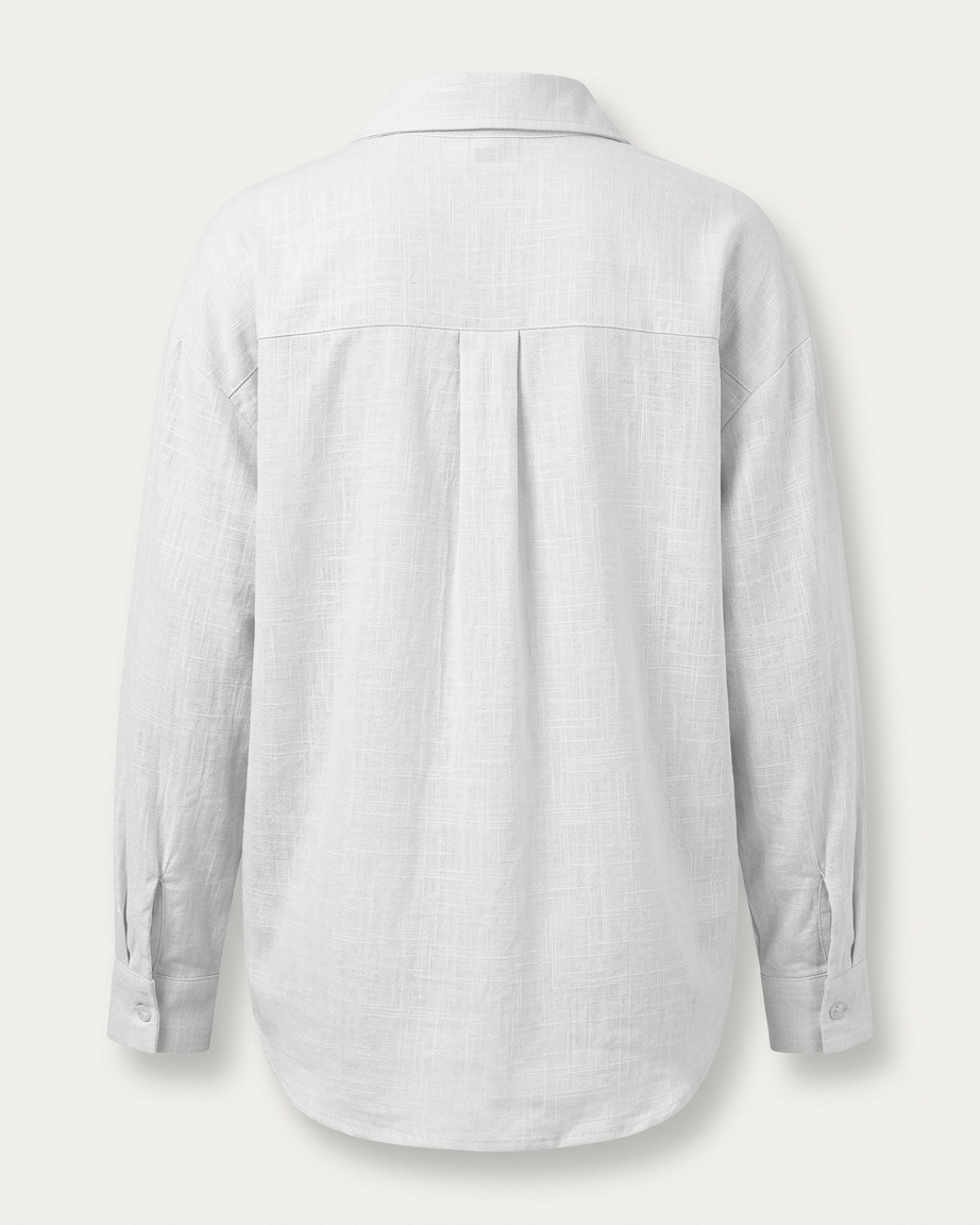Ciel Shirt - Linen in WHITE - profile back white