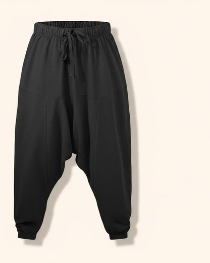 Mael Trousers - Relaxed Linen in Black - profile detail