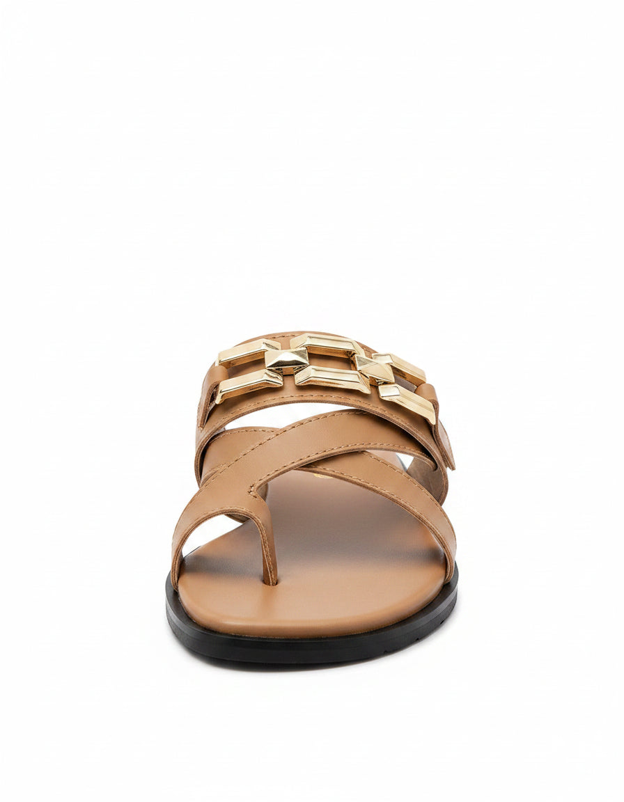 Odel Sandals - Leather in Camel - profile detail