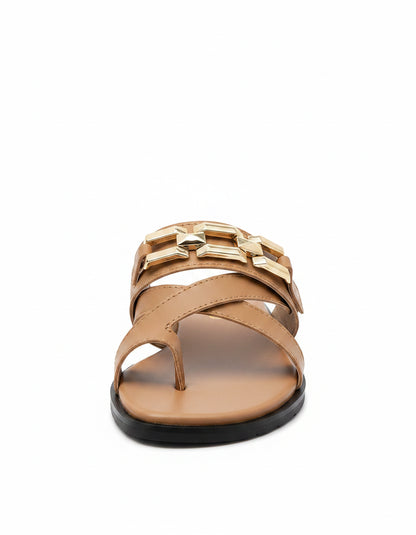 Odel Sandals - Leather in Camel - profile detail