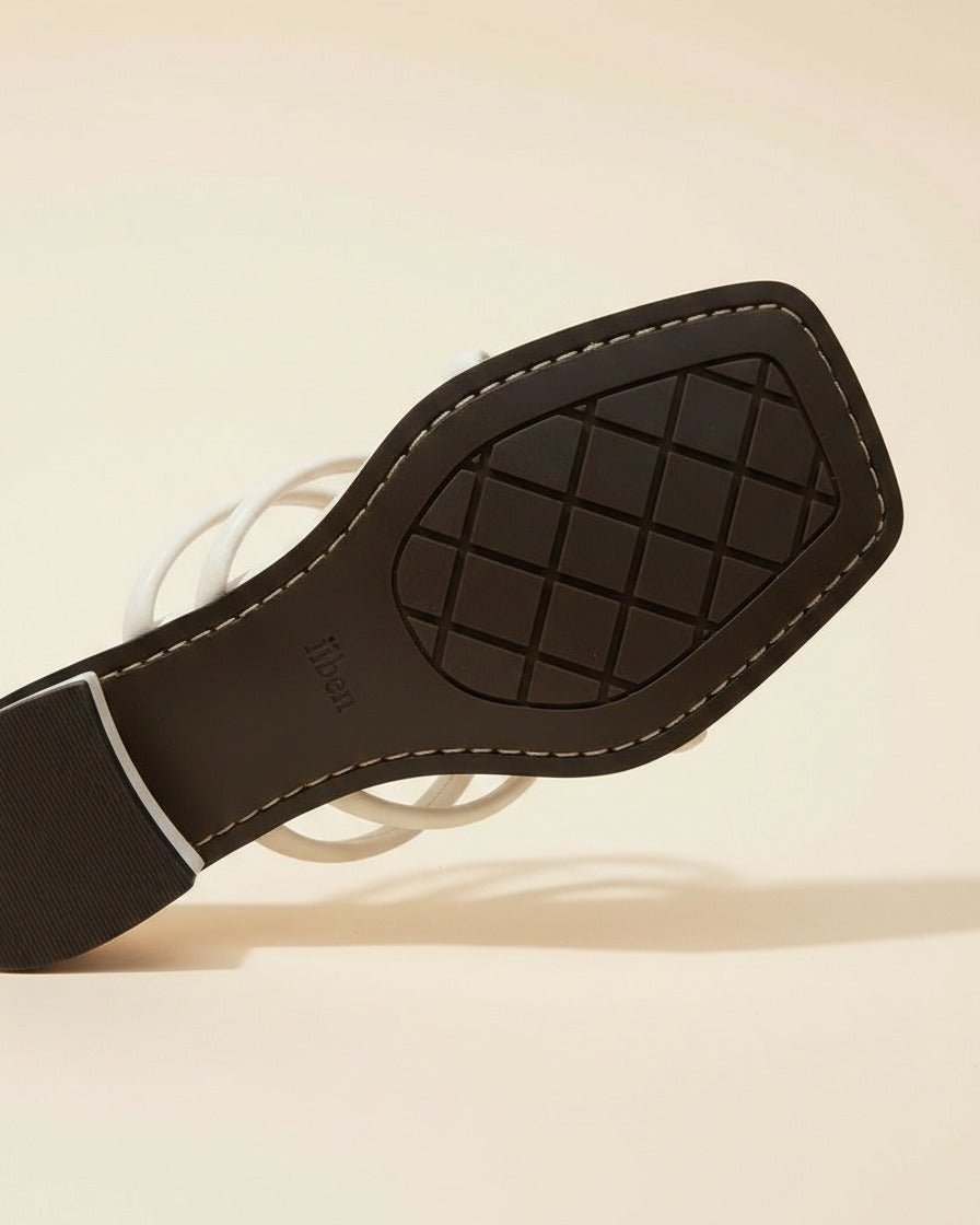 Iben Sandals - Leather in WHITE - profile detail 2