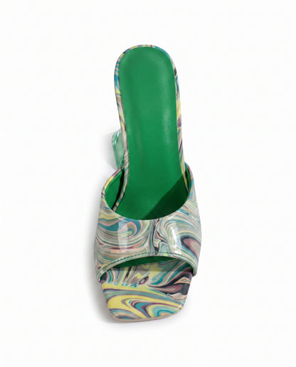 Haas Shoes - Square-Toe Leather in Green - profile detail