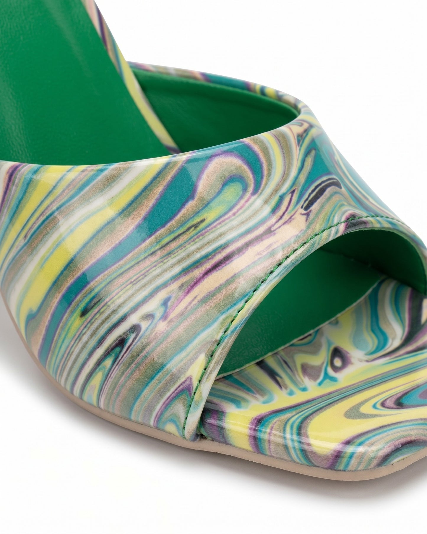 Haas Shoes - Square-Toe Leather in Green - profile detail