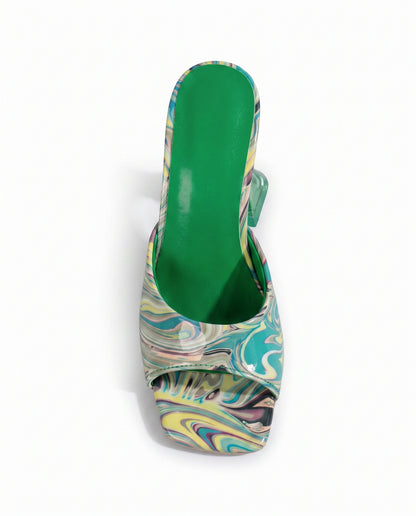 Haas Shoes - Square-Toe Leather in Green - profile detail