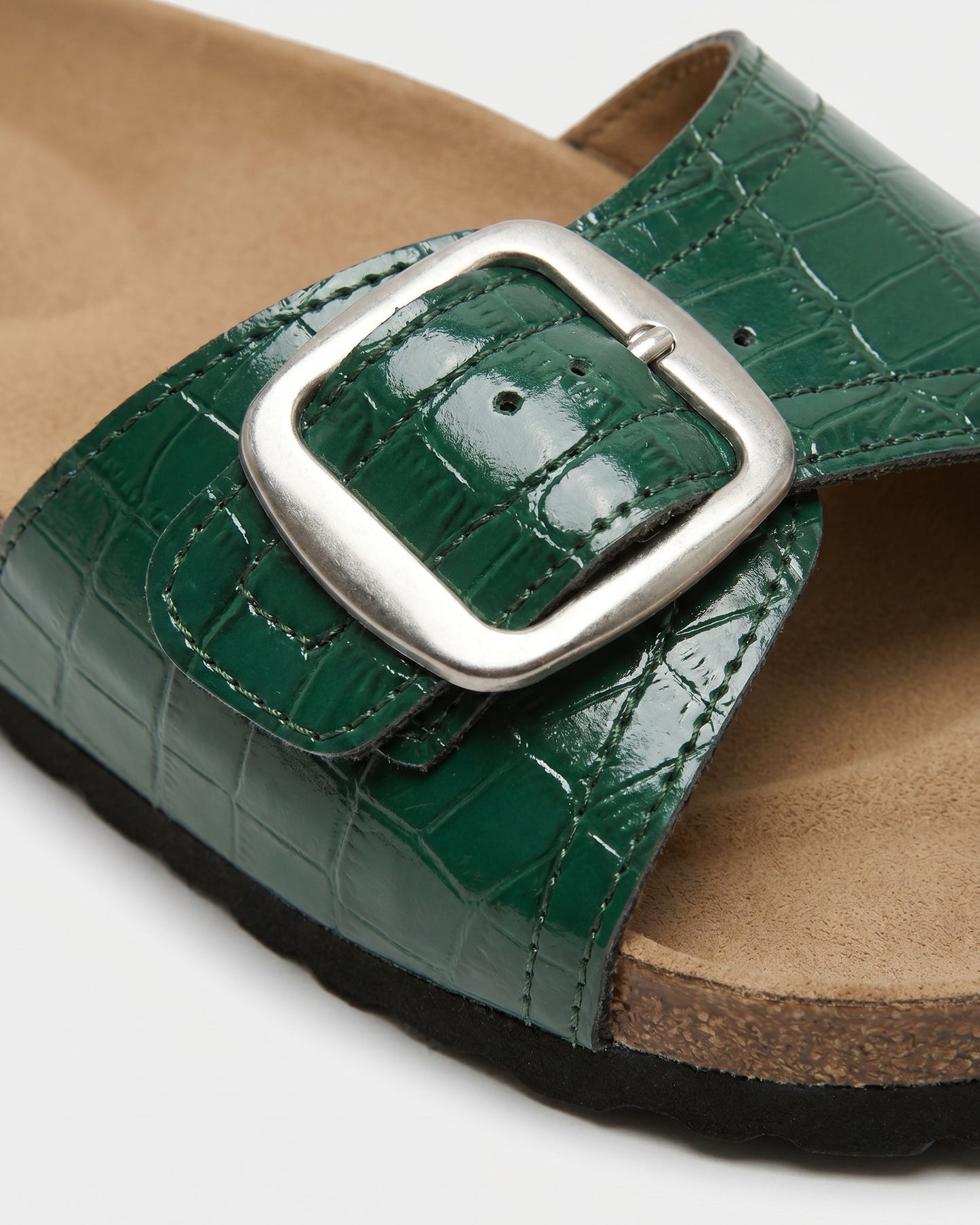 Uael Sandals - Leather in green - profile detail