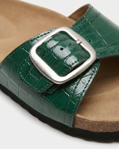 Uael Sandals - Leather in green - profile detail