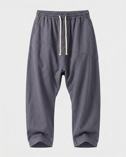 Signature Trousers - Relaxed Wide-Leg Denim in Grey - profile front