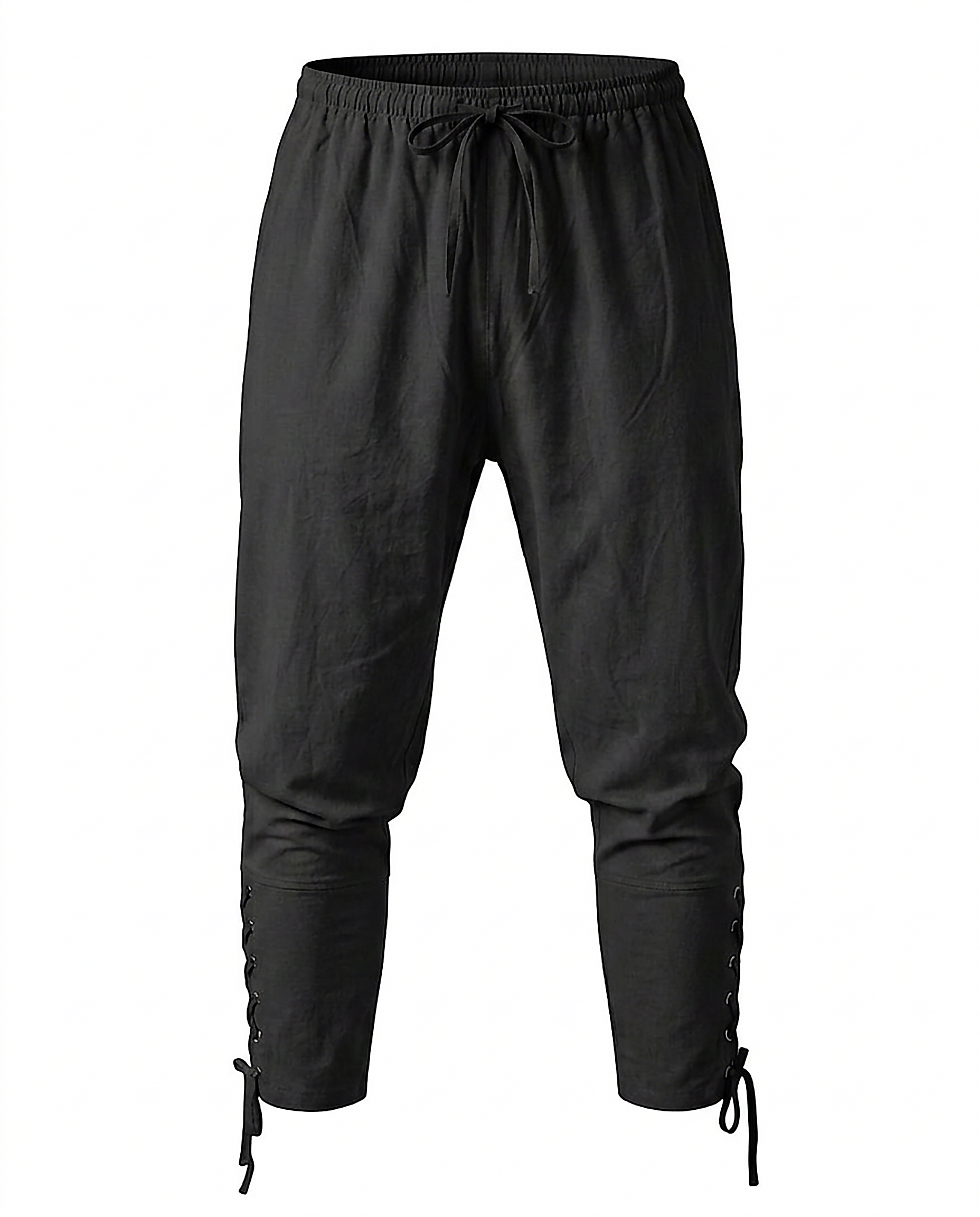 Marsh Trousers - Relaxed Linen in Black - profile front black