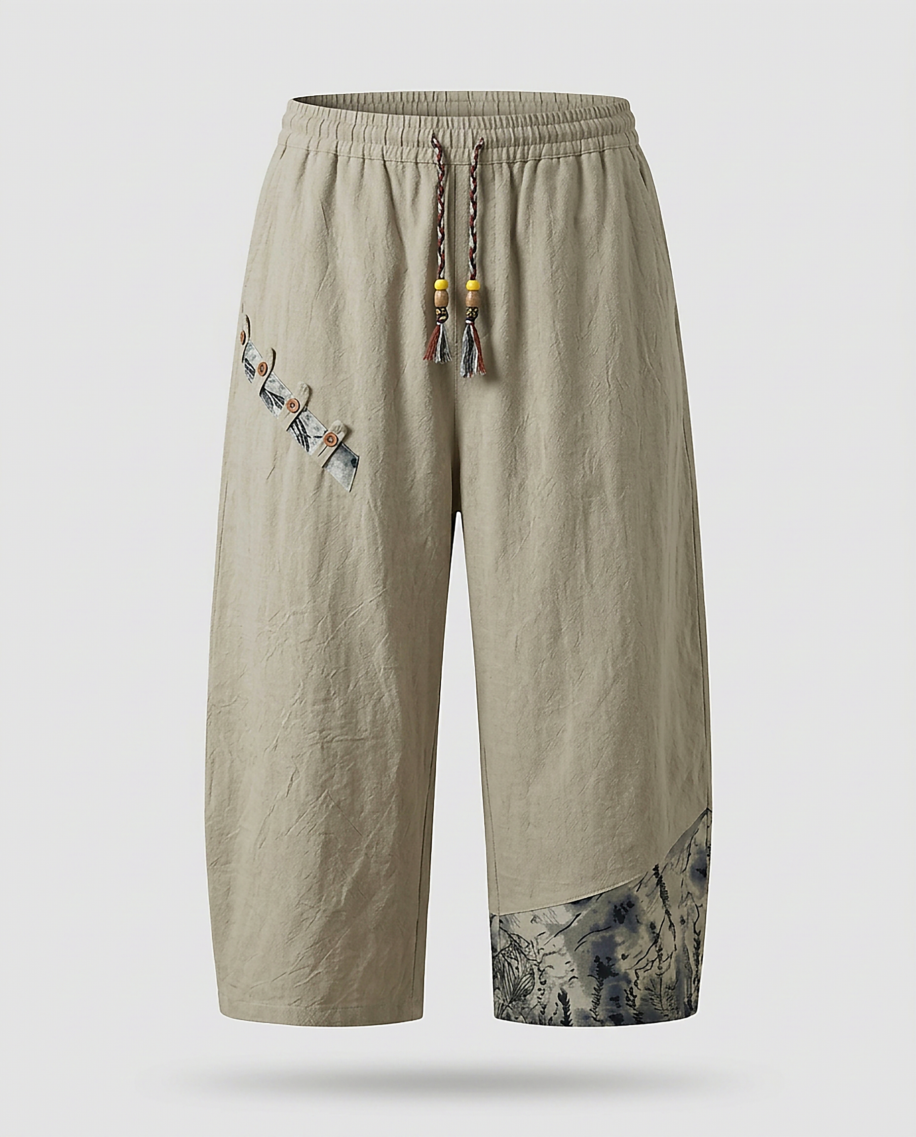 Harbor Trousers - Relaxed Wide-Leg Linen in white pants man - profile front