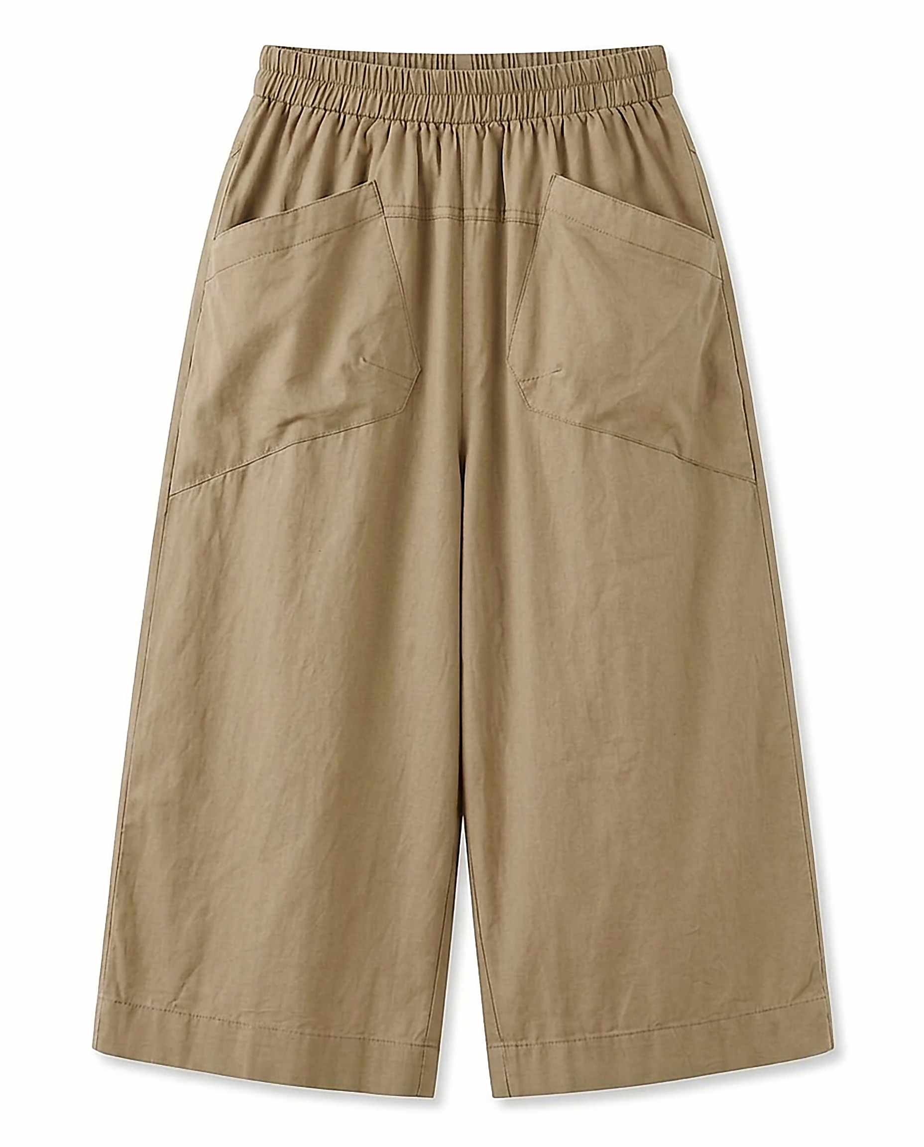 Liv Trousers - Relaxed Wide-Leg Linen in Khaki - profile front