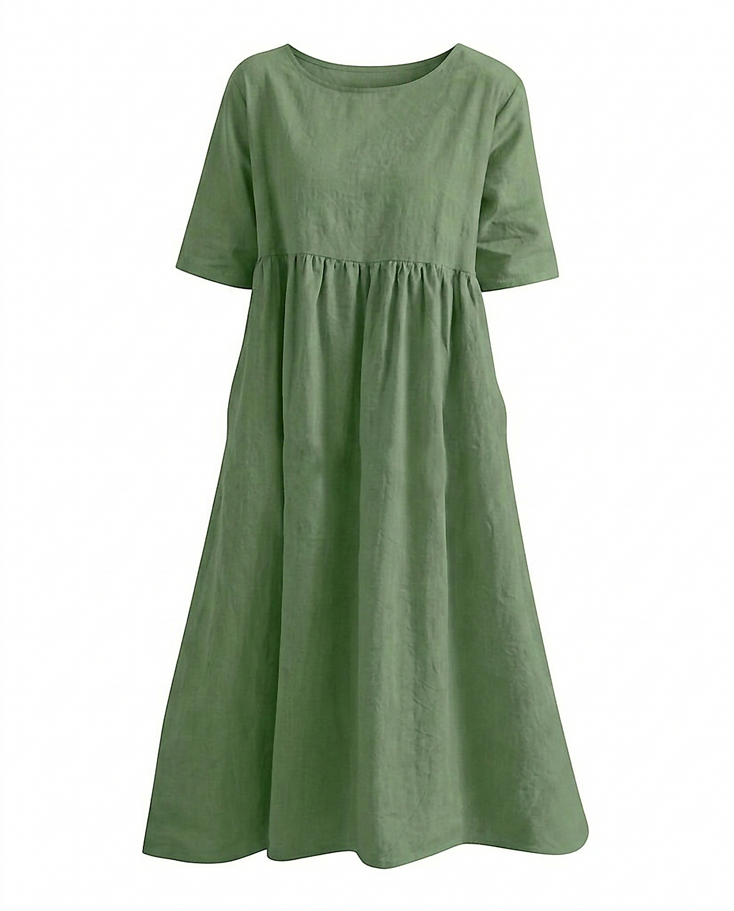 Odette Dress - Relaxed Linen in Light Green