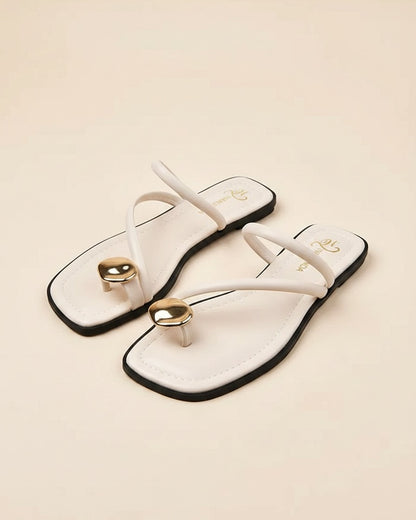 Sable Sandals - Square-Toe in Beige - profile front