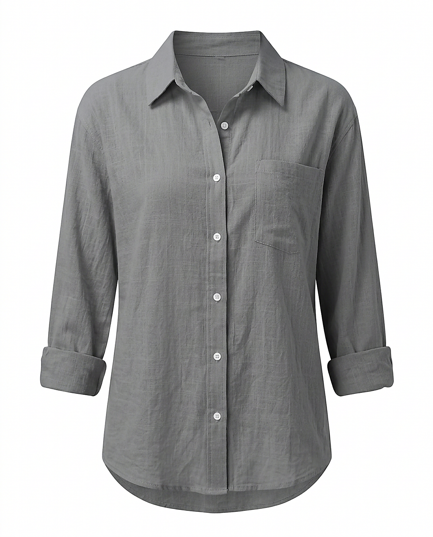Marit Shirt - Relaxed Linen in GRAY - profile front