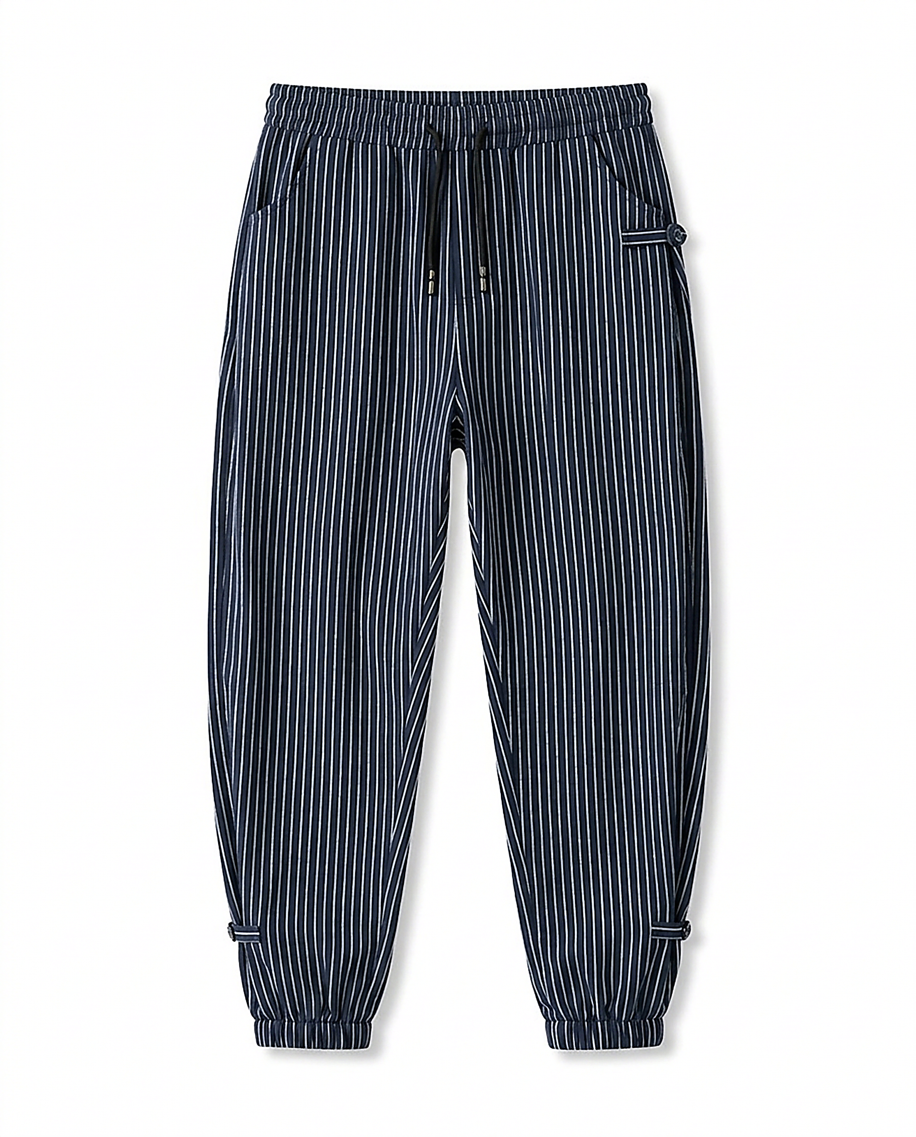 Porter Trousers - Relaxed Linen in Navy Pants men - profile front navy pants men