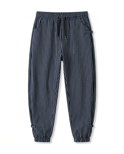 Porter Trousers - Relaxed Linen in Navy Pants men - profile front navy pants men