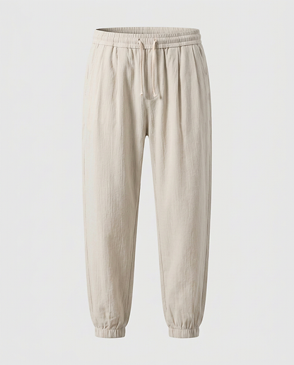Anchor Trousers - Relaxed Denim in Beige - profile front beige