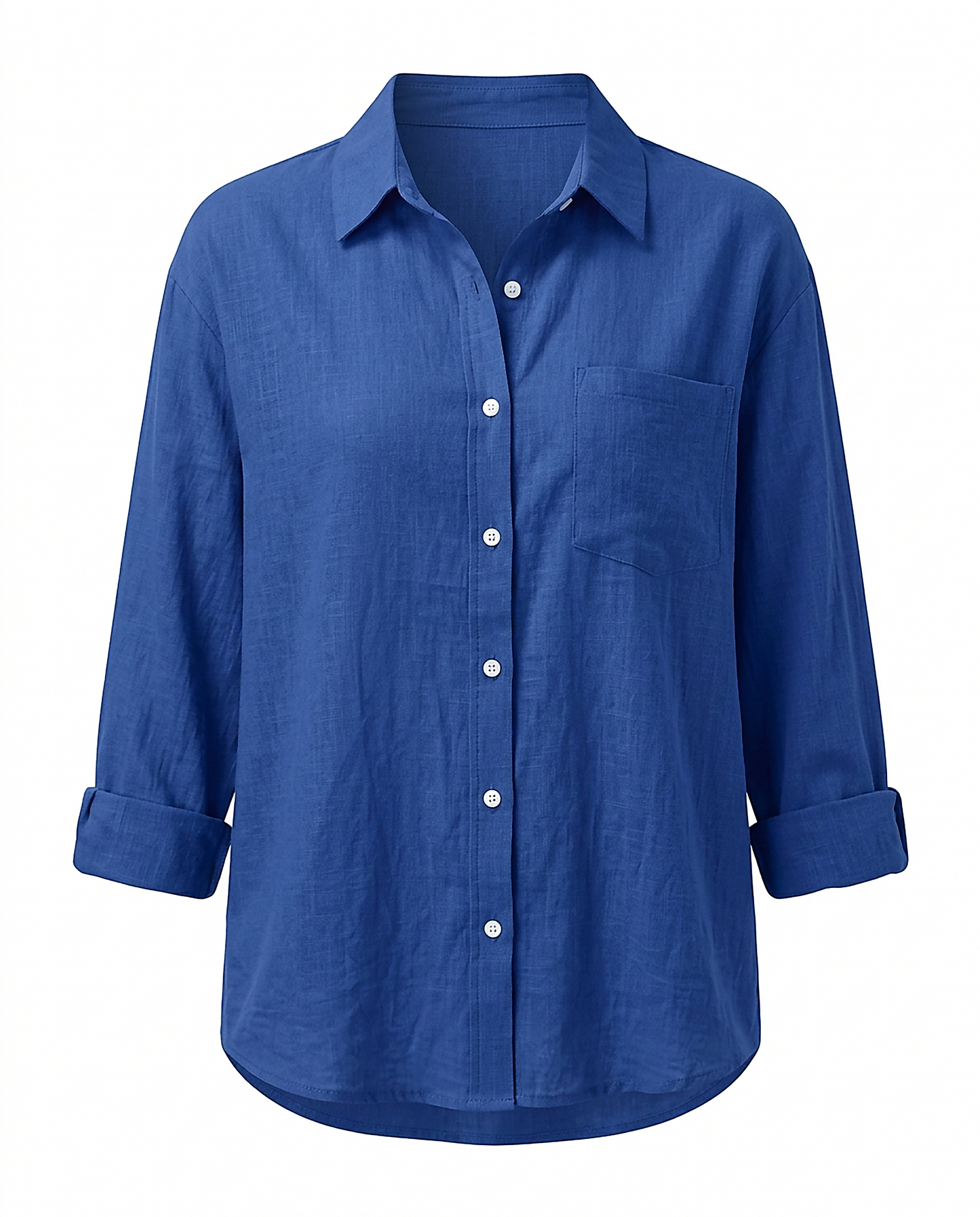 Marit Shirt - Relaxed Linen in Blue - profile front blue